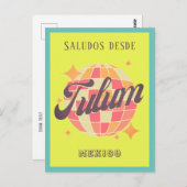 Tulum Mexiko farbenfrohe Ferien am Strand Postcard Postkarte (Vorne/Hinten)