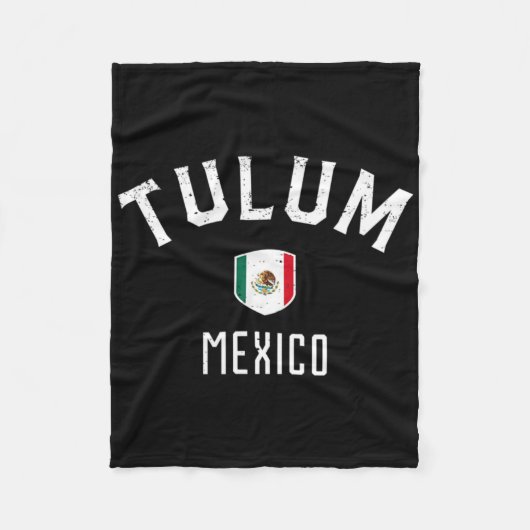 Tulum Mexiko - Mexikanische Flagge Tulum Tee Fleecedecke (Vorderseite)