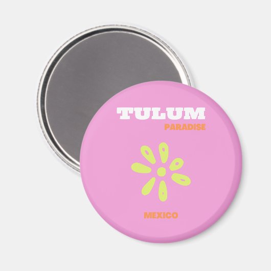 Tulum, Mexiko, Preppy, Pink Magnet (Vorderseite/Rückseite)