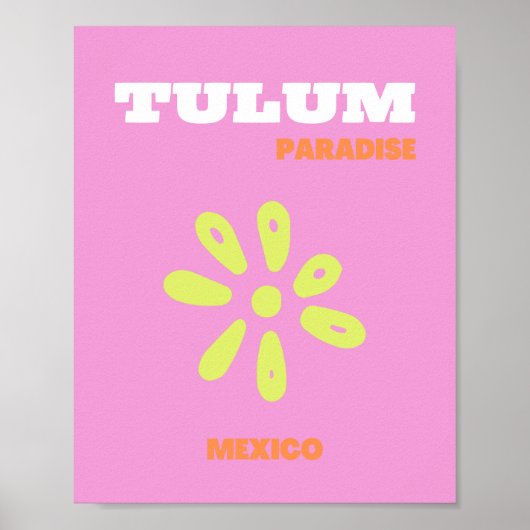 Tulum, Mexiko, Preppy, Pink Poster (Vorne)