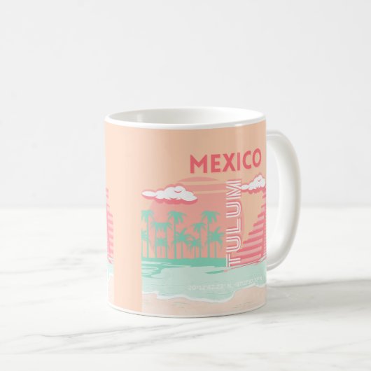 Tulum, Mexiko, Reisekunst Kaffeetasse (VorderseiteRechts)