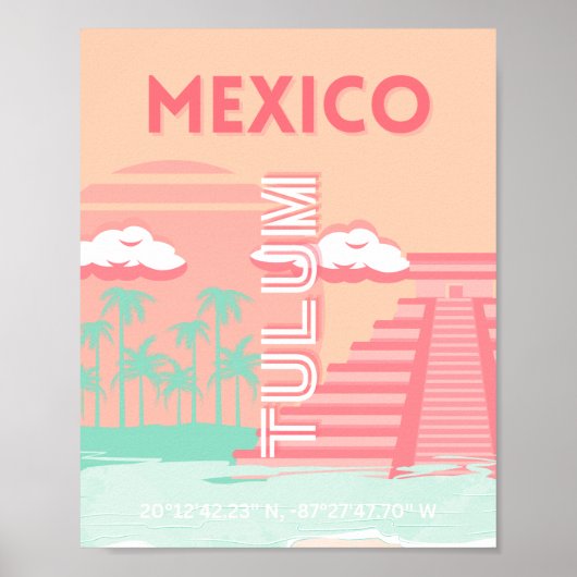 Tulum, Mexiko, Reisekunst Poster (Vorne)