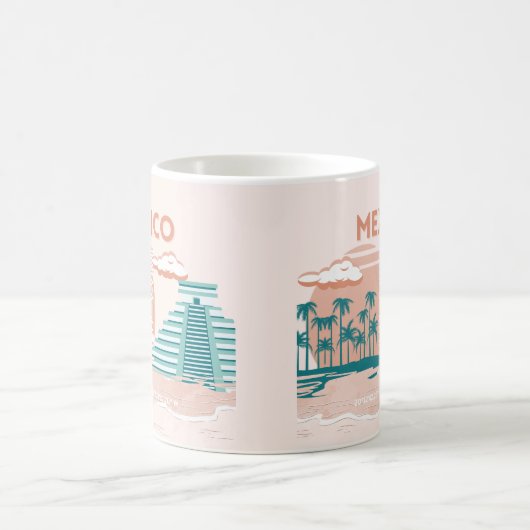 Tulum, Mexiko, Reisekunst, Retro Kaffeetasse (Mittel)