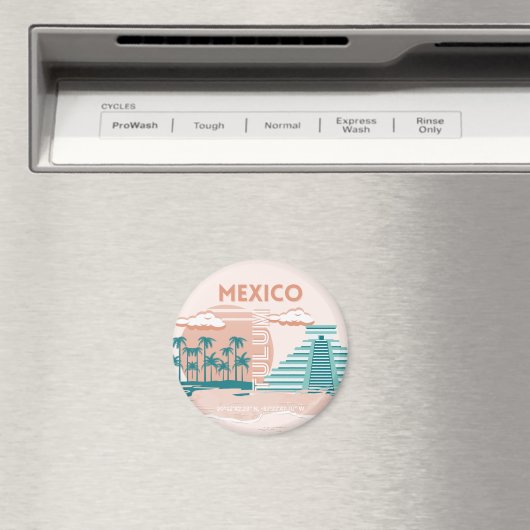 Tulum, Mexiko, Reisekunst, Retro Magnet (In Situ (Geschirrspüler))