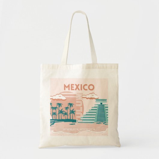 Tulum, Mexiko, Reisekunst, Retro Tragetasche (Vorne)