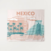 Tulum, Mexiko, Reisekunst, Retro Wandteppich (Vorderseite (Horizontal))