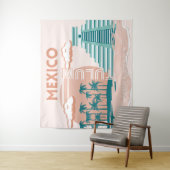 Tulum, Mexiko, Reisekunst, Retro Wandteppich (Beispiel)