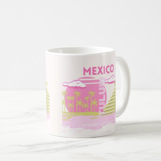 Tulum, Mexiko, Reisekunst, Rosa Kaffeetasse (VorderseiteRechts)