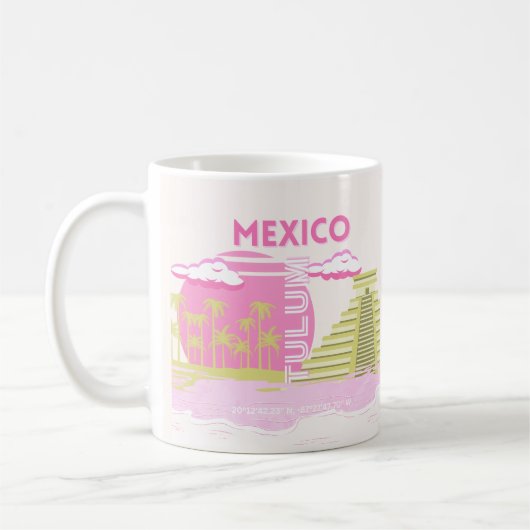 Tulum, Mexiko, Reisekunst, Rosa Kaffeetasse (Links)