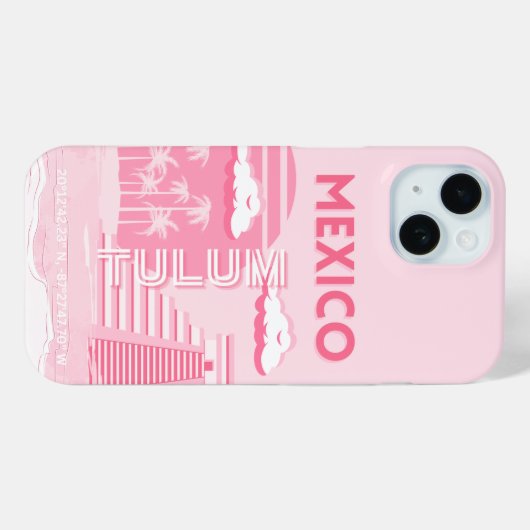 Tulum, Mexiko, Reisekunst, rosa Kunst Case-Mate iPhone Hülle (Rückseite (Horizontal))