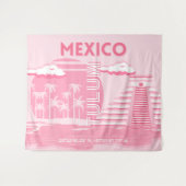 Tulum, Mexiko, Reisekunst, rosa Kunst Wandteppich (Vorderseite (Horizontal))