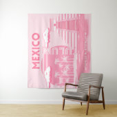 Tulum, Mexiko, Reisekunst, rosa Kunst Wandteppich (Beispiel)