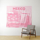 Tulum, Mexiko, Reisekunst, rosa Kunst Wandteppich (Beispiel (Horizontal))