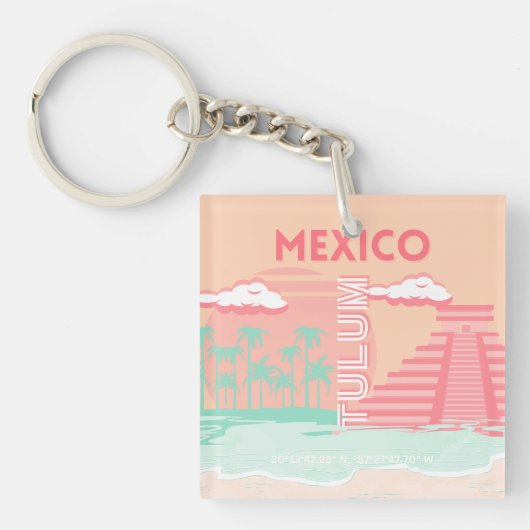 Tulum, Mexiko, Reisekunst Schlüsselanhänger (Vorderseite)