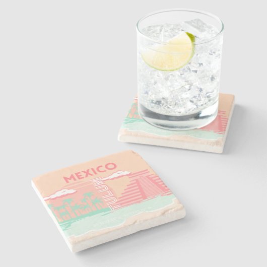 Tulum, Mexiko, Reisekunst Steinuntersetzer (Seitenansicht)