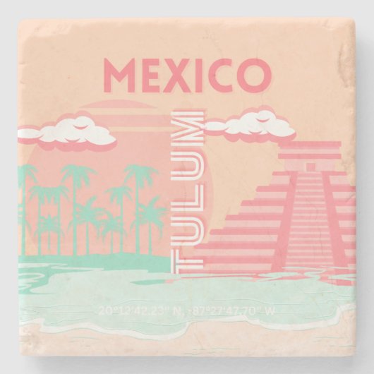 Tulum, Mexiko, Reisekunst Steinuntersetzer (Vorderseite)