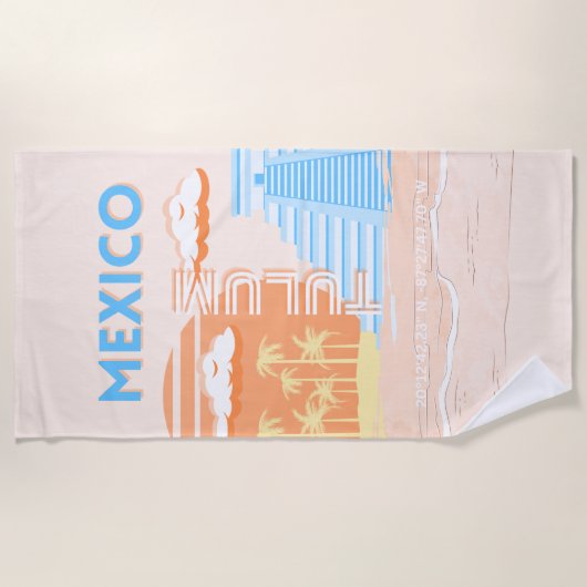 Tulum, Mexiko, Reisemöglichkeiten, Summer Beach Strandtuch (Vorderseite)