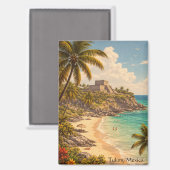 Tulum Mexiko Retro-Strandziel Magnet (Vorderseite/Rückseite)