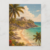 Tulum Mexiko Retro-Strandziel Postkarte (Vorderseite)