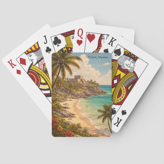 Tulum Mexiko Retro-Strandziel Spielkarten (Rückseite)