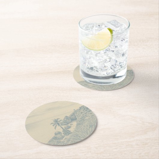 Tulum Paper Coaster Runder Pappuntersetzer (Vor Ort)