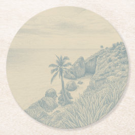 Tulum-Papierserviette Runder Pappuntersetzer
