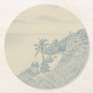 Tulum-Papierserviette Runder Pappuntersetzer