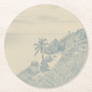 Tulum-Papierserviette Runder Pappuntersetzer