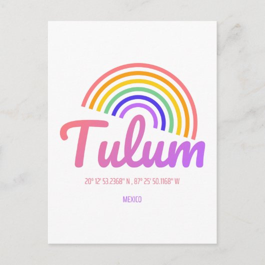 Tulum - Regenbogen Mexiko Postkarte (Vorderseite)