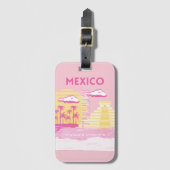 Tulum, Reisekunst, Preppy Art, Pink Gepäckanhänger (Vorderseite Vertikal)