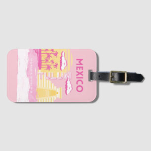Tulum, Reisekunst, Preppy Art, Pink Gepäckanhänger