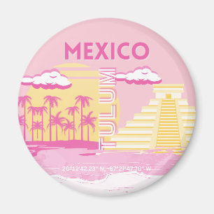 Tulum, Reisekunst, Preppy Art, Pink Magnet