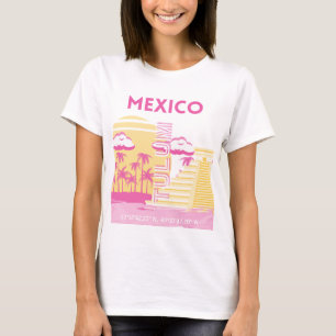 Tulum, Reisekunst, Preppy Art, Pink T-Shirt