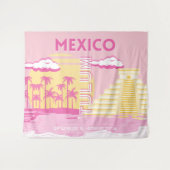 Tulum, Reisekunst, Preppy Art, Pink Wandteppich (Vorderseite (Horizontal))