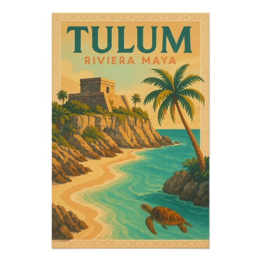 Tulum – Riviera Maya Reise Poster (Vorderseite)