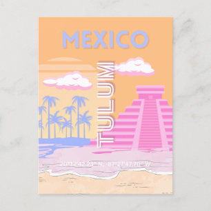 Tulum, Travel Art, Preppy Feiertagspostkarte
