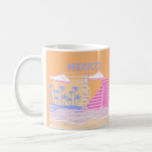 Tulum, Travel Art, Preppy Kaffeetasse (Links)