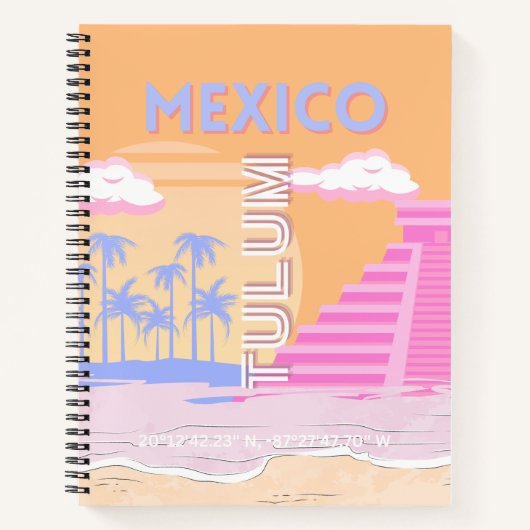 Tulum, Travel Art, Preppy Notizblock (Vorderseite)