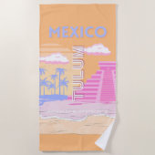 Tulum, Travel Art, Preppy Strandtuch (Vorderseite)