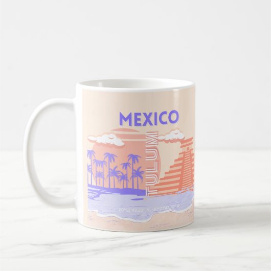 Tulum, Travel Art, Retro Art Kaffeetasse (Links)