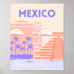 Tulum, Travel Art, Retro Art Poster