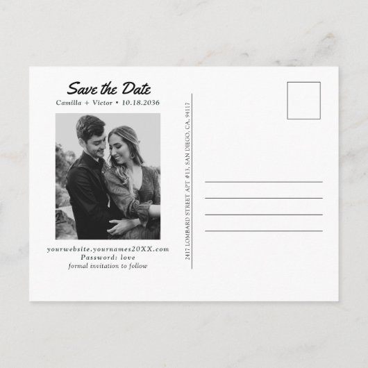 Tulum Wedding Save the Date Mexico Postcard Postkarte (Rückseite)
