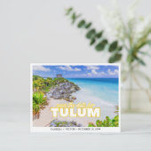 Tulum Wedding Save the Date Mexico Postcard Postkarte (Stehend Vorderseite)