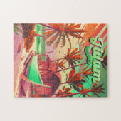 Tulum Yucatán Mexico Beach Wasserfarbe Sonnenunter Puzzle (Horizontal)