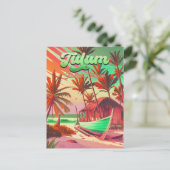 Tulum Yucatán Mexico Beach Wasserfarbe Sunset Postkarte (Stehend Vorderseite)