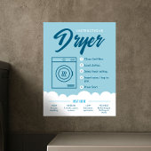 Tumble Dryer Instructions Laundromat Sign Poster