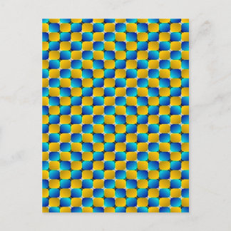 Tumbler #3 Optical Illusion Warping Blue/Yellow Postkarte