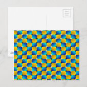 Tumbler #3 Optical Illusion Warping Blue/Yellow Postkarte (Vorne/Hinten)
