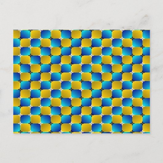 Tumbler #3 Optical Illusion Warping Blue/Yellow Postkarte (Vorderseite)