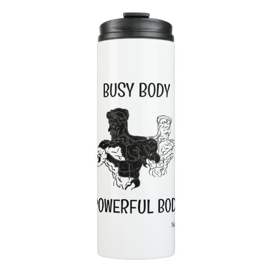 Tumbler: Besetzter Körper / kraftvoller Körper Thermosbecher (Vorderseite)